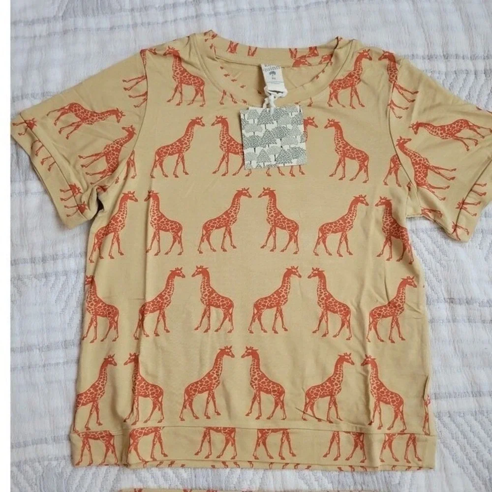 Kate Quinn‎ Spice Giraffe Retro Shortie Set Bamboo Kids 8Y NWT